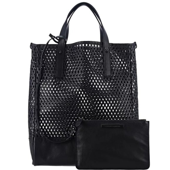 Loeffler Randall Handbags - NWT Loeffler Randall Black Leather "Shopper Tote" + Detachable Pouch + Dust Bag